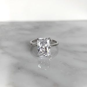 4.5 carat Emerald Cut Engagement Ring Size 7US